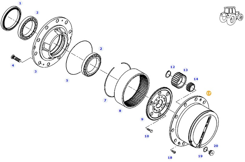 Fendt 927 930 933 936 - przekładnia satelitarna obudowa F930301020180 - Spare parts for Construction machinery: picture 1 Fendt 927 930 933 936 - przekładnia satelitarna obudowa F930301020180 - Spare parts for Construction machinery: picture 1