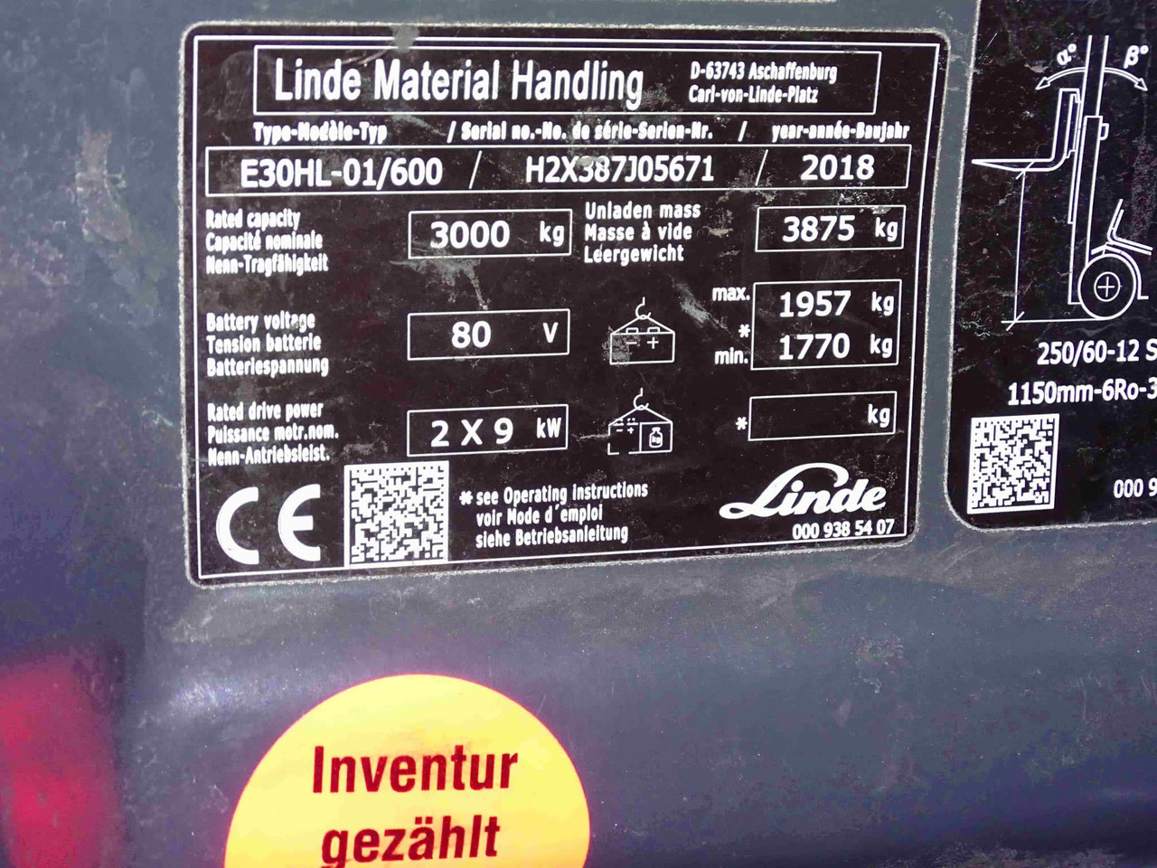 Linde E30HL-01/600 - Electric forklift: picture 5 Linde E30HL-01/600 - Electric forklift: picture 5
