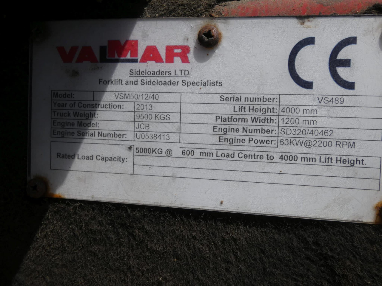 Valmar VSM50/12/40 - Side loader: picture 2 Valmar VSM50/12/40 - Side loader: picture 2