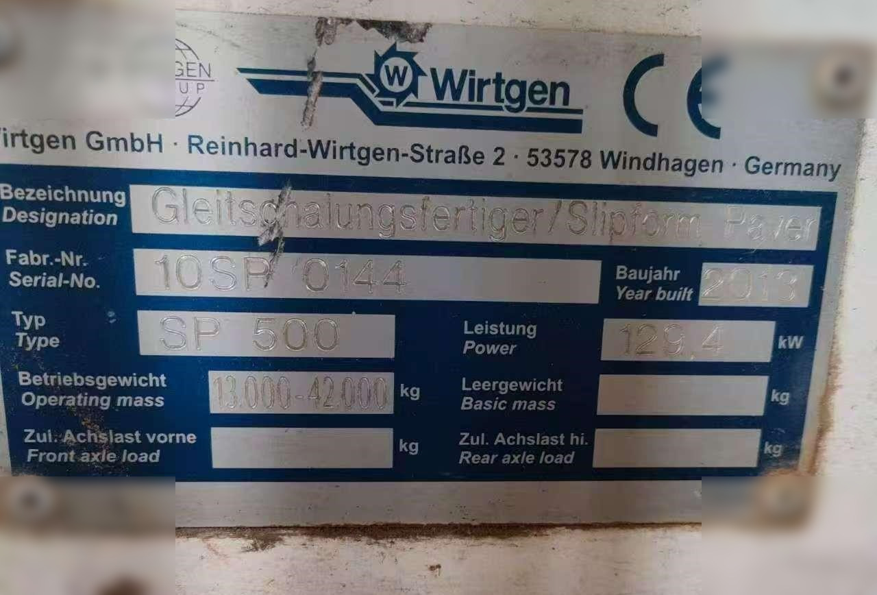 2013 WIRTGEN SP500 - Concrete equipment: picture 2 2013 WIRTGEN SP500 - Concrete equipment: picture 2