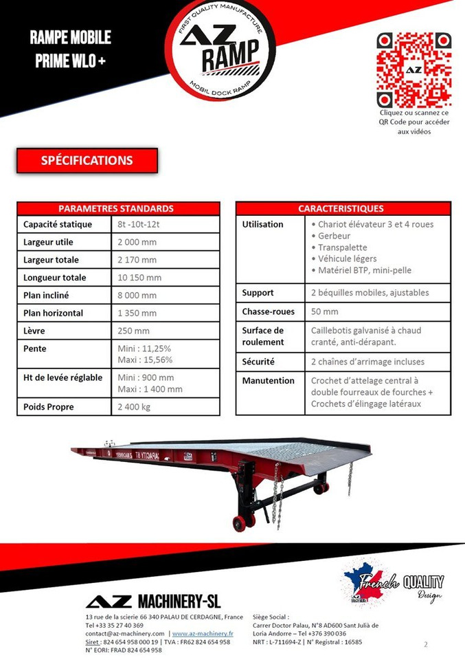 **RENTAL 12-24-36 Month** AZ RAMP-PRIME PRIME WLO + 8 . Industrial Mobil Loading Ramp - Loading ramp: picture 4 **RENTAL 12-24-36 Month** AZ RAMP-PRIME PRIME WLO + 8 . Industrial Mobil Loading Ramp - Loading ramp: picture 4
