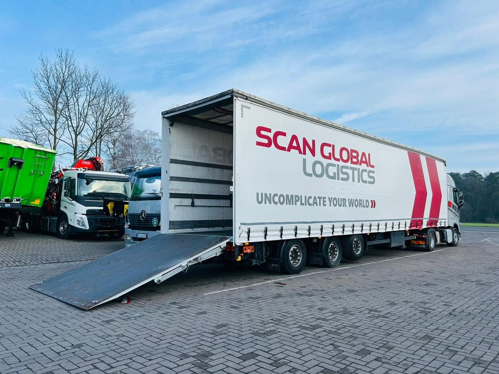 Dropside/ Flatbed semi-trailer Mega Gabelstaplertransporter Ladebordwand9t: picture 7