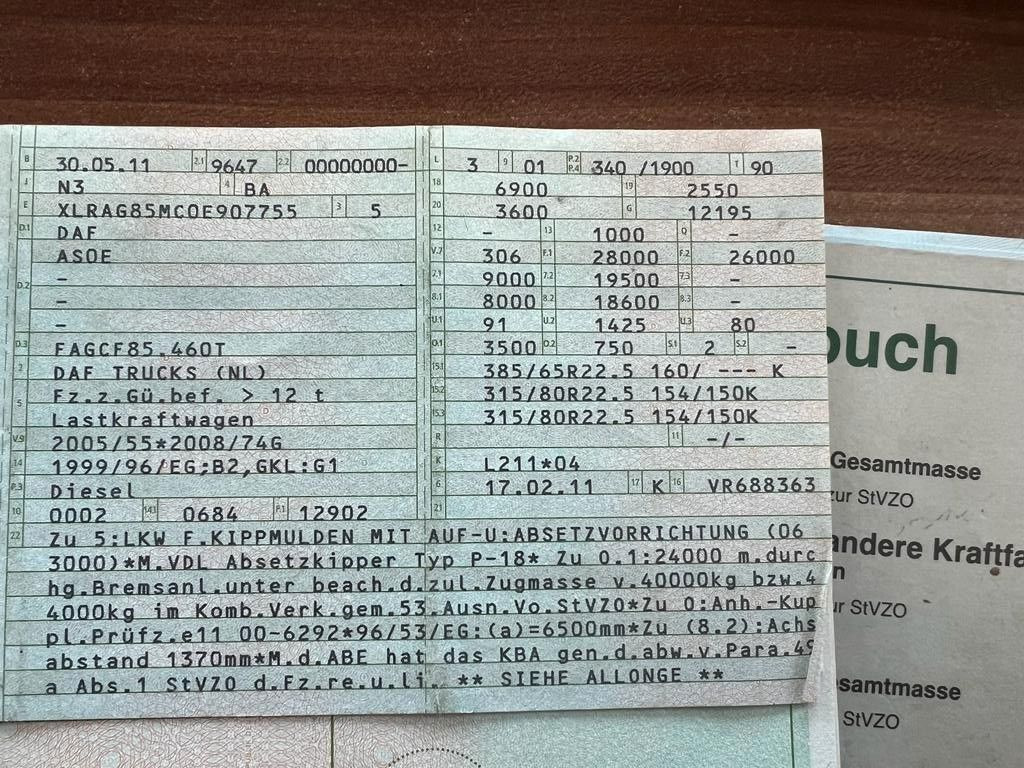 DAF CF 85.460 6X2 VDL Absetzer Top Zustand Retarder DAF CF 85.460 6X2 VDL Absetzer Top Zustand Retarder - Skip loader truck: picture 3 DAF CF 85.460 6X2 VDL Absetzer Top Zustand Retarder DAF CF 85.460 6X2 VDL Absetzer Top Zustand Retarder - Skip loader truck: picture 3