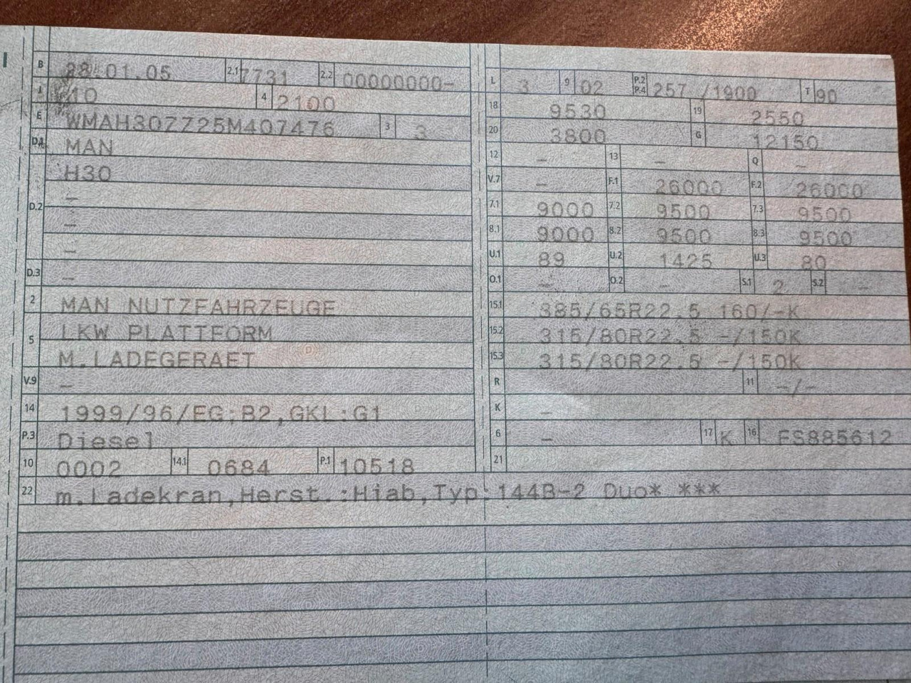 MAN 26.350 6X4 Pritsche mit Kran - Crane truck: picture 2 MAN 26.350 6X4 Pritsche mit Kran - Crane truck: picture 2