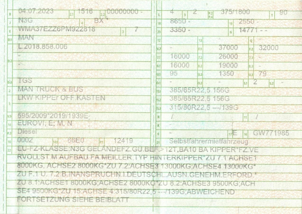 MAN 35.510 TGS | Meiller Thermo | E-Verdeck | TOP - Tipper: picture 2 MAN 35.510 TGS | Meiller Thermo | E-Verdeck | TOP - Tipper: picture 2