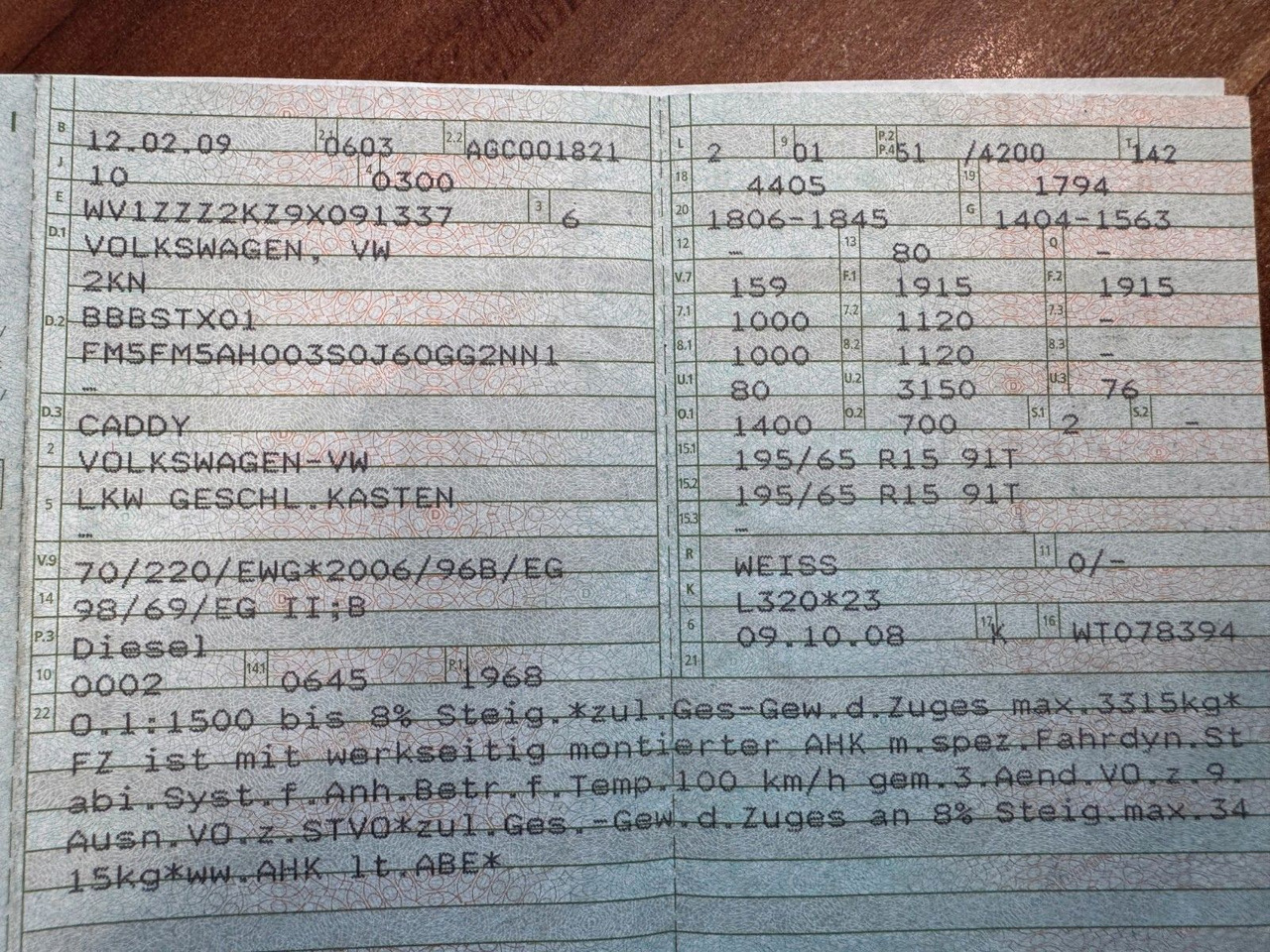 Volkswagen Caddy 69 PS Diesel - Small van: picture 2 Volkswagen Caddy 69 PS Diesel - Small van: picture 2