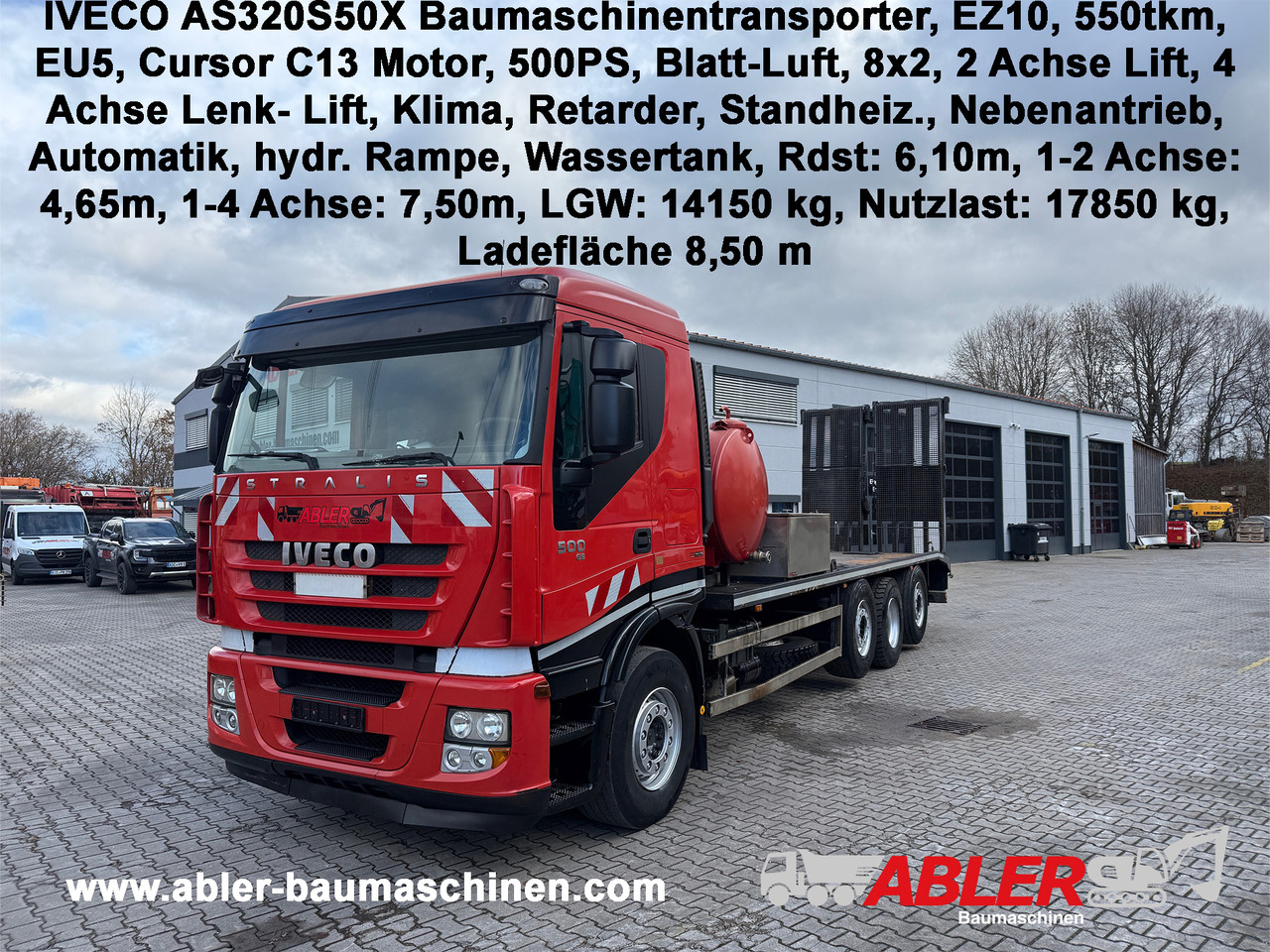 Iveco 4-Achs Baumaschinentransporter hydr. Rampe - Autotransporter truck: picture 1 Iveco 4-Achs Baumaschinentransporter hydr. Rampe - Autotransporter truck: picture 1