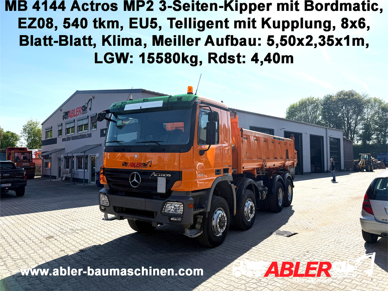Mercedes-Benz 4144 Actros MP2 3-S.-Kipper Bordmatic Klima 8x6 - Tipper: picture 1 Mercedes-Benz 4144 Actros MP2 3-S.-Kipper Bordmatic Klima 8x6 - Tipper: picture 1