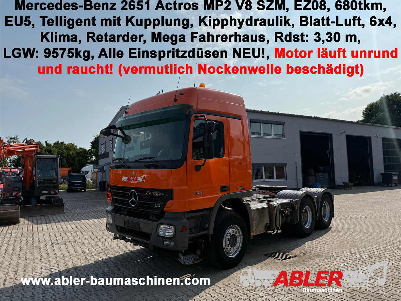 Mercedes-Benz 2651 Actros MP2 V8 SZM Telligent Retarder - Tractor unit: picture 1 Mercedes-Benz 2651 Actros MP2 V8 SZM Telligent Retarder - Tractor unit: picture 1
