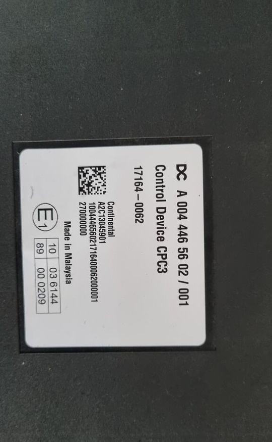 Continental ELECTRONIC CPC 3 A 0044465602   Mercedes-Benz ACTROS MP4 EURO 6 - ECU for Truck: picture 1 Continental ELECTRONIC CPC 3 A 0044465602   Mercedes-Benz ACTROS MP4 EURO 6 - ECU for Truck: picture 1