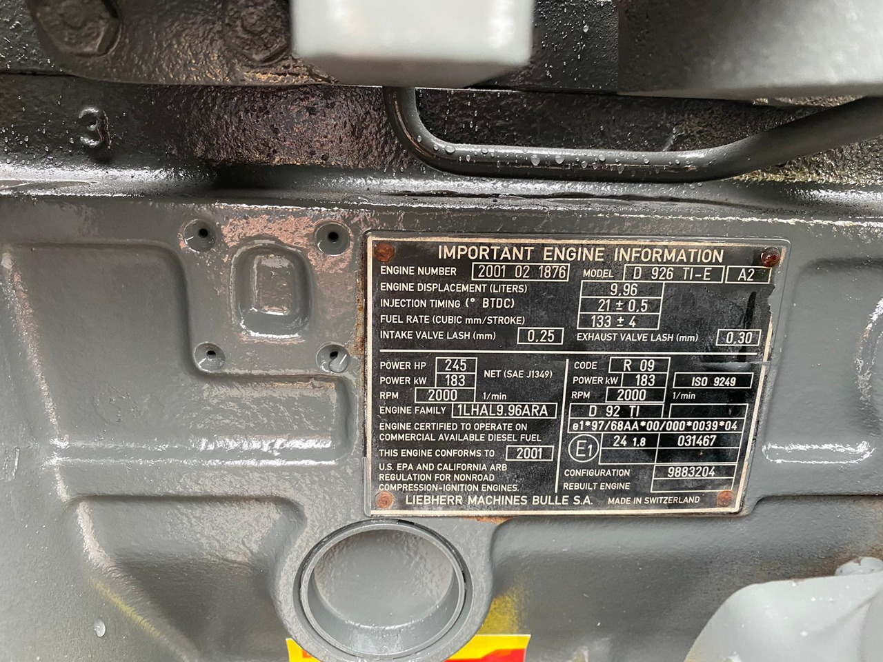 Liebherr D926 TI E A2 aus L 564 - Engine for Construction machinery: picture 4 Liebherr D926 TI E A2 aus L 564 - Engine for Construction machinery: picture 4