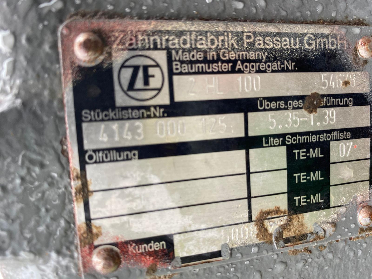 Liebherr ZF 2HL 100, LMV 100 aus LH A904 LIT - Transmission for Construction machinery: picture 5 Liebherr ZF 2HL 100, LMV 100 aus LH A904 LIT - Transmission for Construction machinery: picture 5