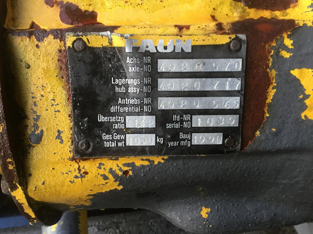 FAUN RTF 50-3 axle 1 - Axle and parts for Mobile crane: picture 5 FAUN RTF 50-3 axle 1 - Axle and parts for Mobile crane: picture 5
