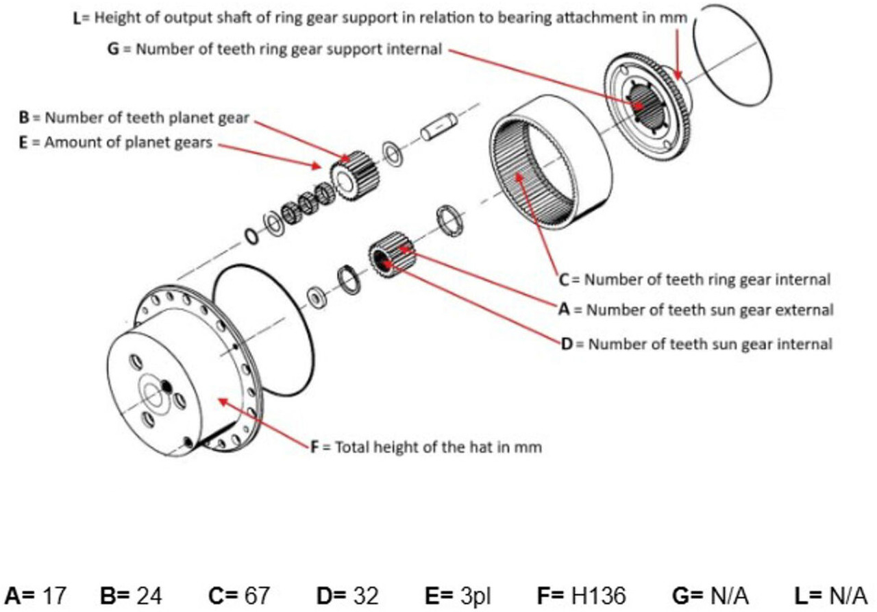 Final drive for Mobile crane Terex AC 205 Planetary gear 17-24-67-32-3pl-H136-46: picture 7