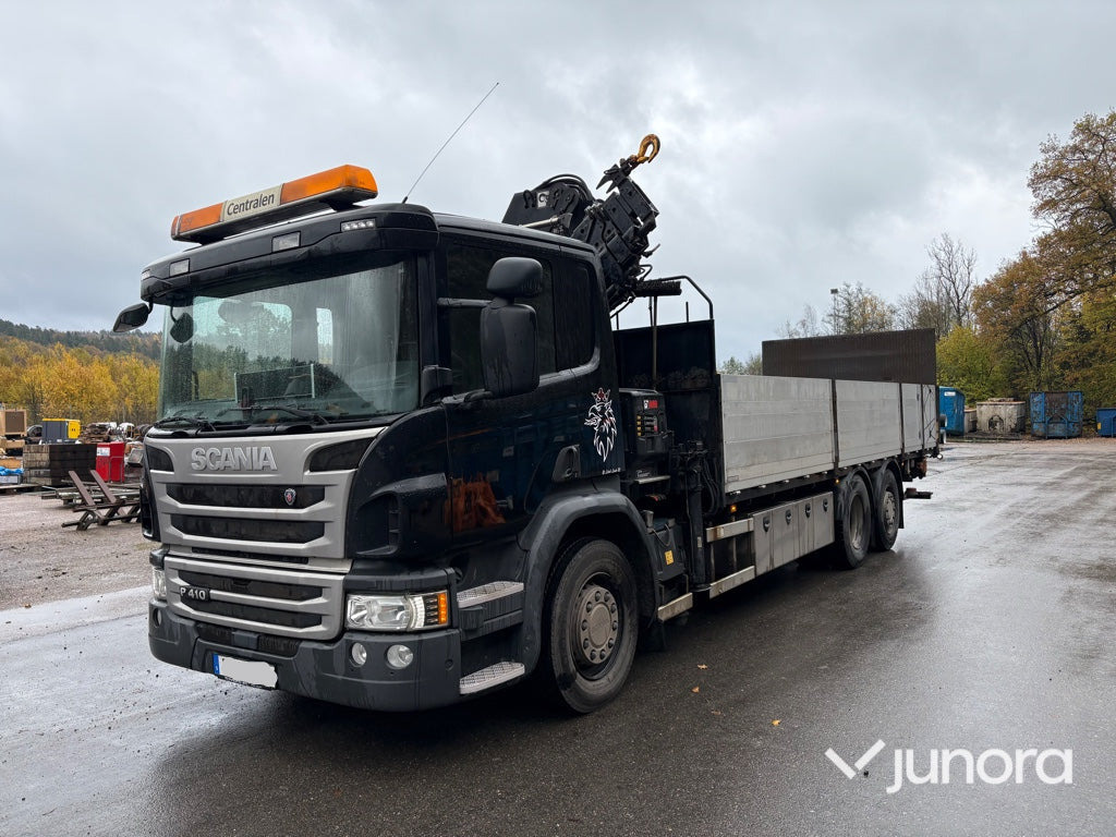 Kranbil - Scania P410, HiAB-kran - Dropside/ Flatbed truck, Crane truck: picture 1 Kranbil - Scania P410, HiAB-kran - Dropside/ Flatbed truck, Crane truck: picture 1