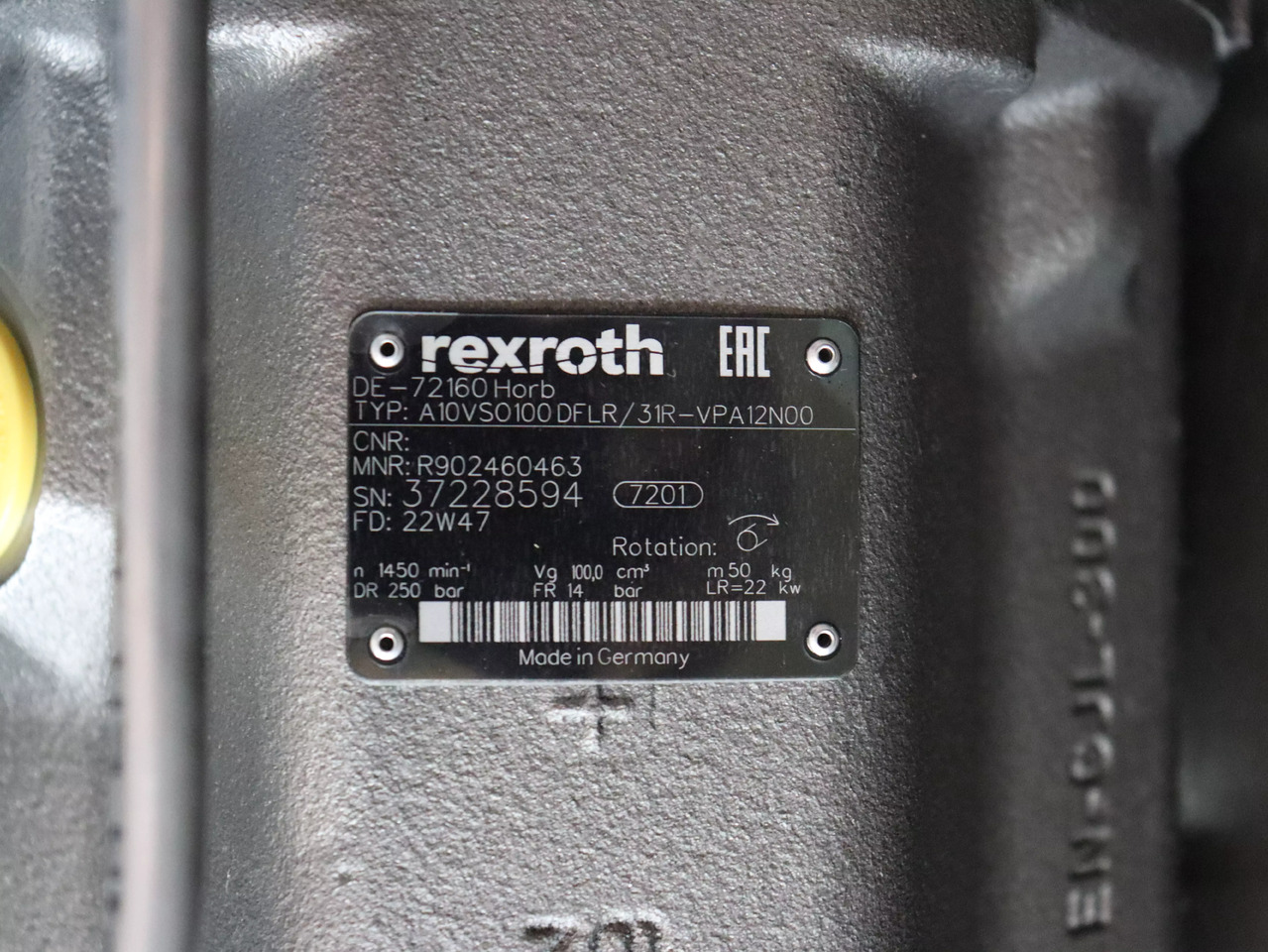 REXROTH A10VSO100DFLR/31R-VPA12N00 - Hydraulic pump for Construction machinery: picture 3 REXROTH A10VSO100DFLR/31R-VPA12N00 - Hydraulic pump for Construction machinery: picture 3