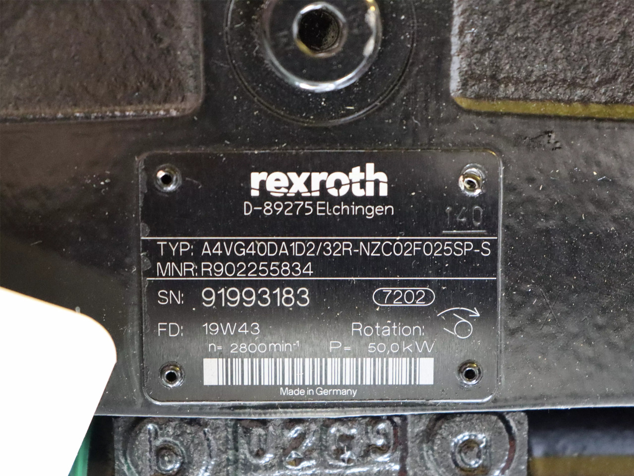 REXROTH A4VG40DA1D2/32R-NZC02F025SP-S - Hydraulic pump for Construction machinery: picture 4 REXROTH A4VG40DA1D2/32R-NZC02F025SP-S - Hydraulic pump for Construction machinery: picture 4