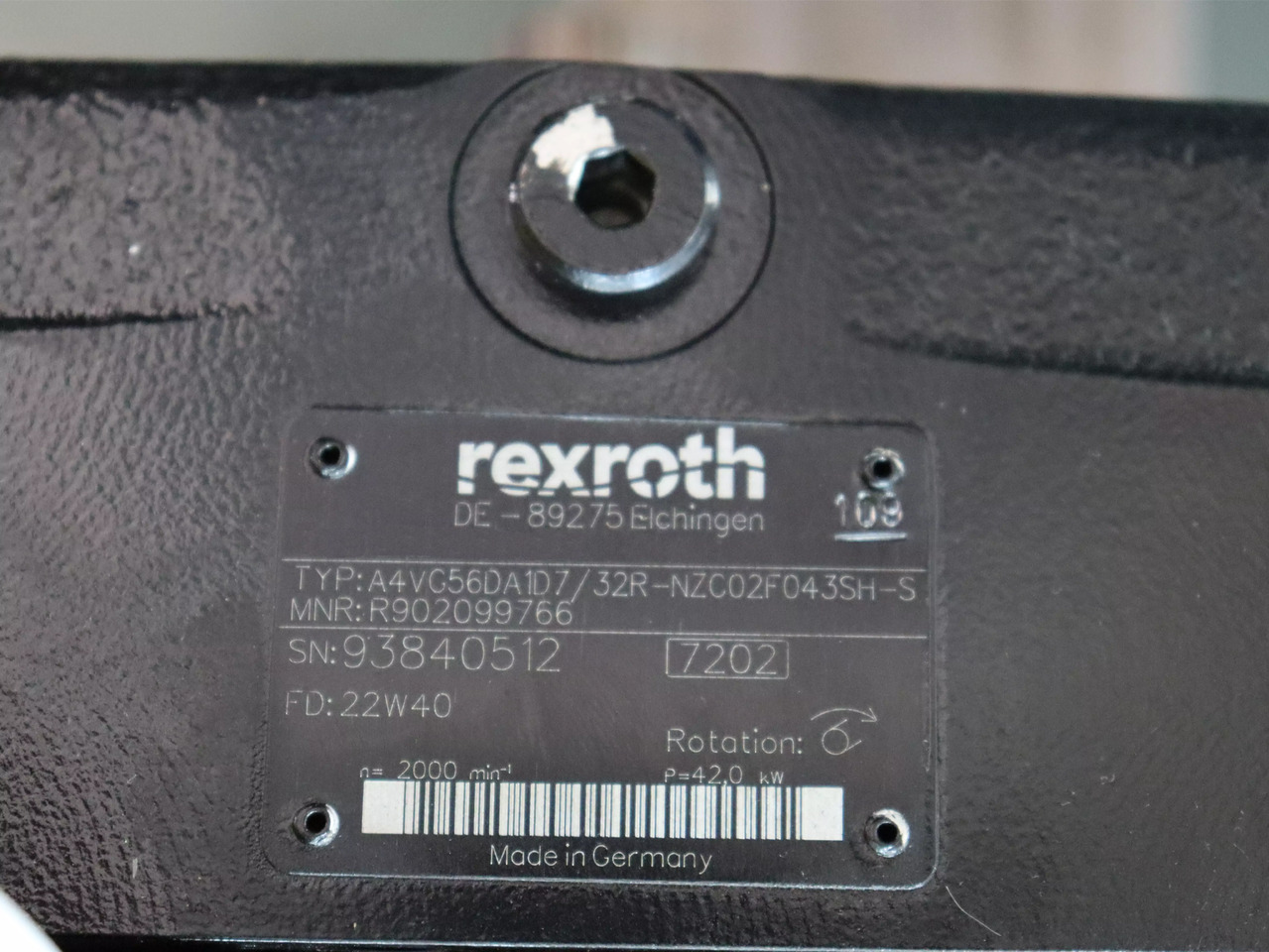REXROTH A4VG56DA1D7/32R-NZC02F043SH-S - Hydraulic pump for Construction machinery: picture 4 REXROTH A4VG56DA1D7/32R-NZC02F043SH-S - Hydraulic pump for Construction machinery: picture 4