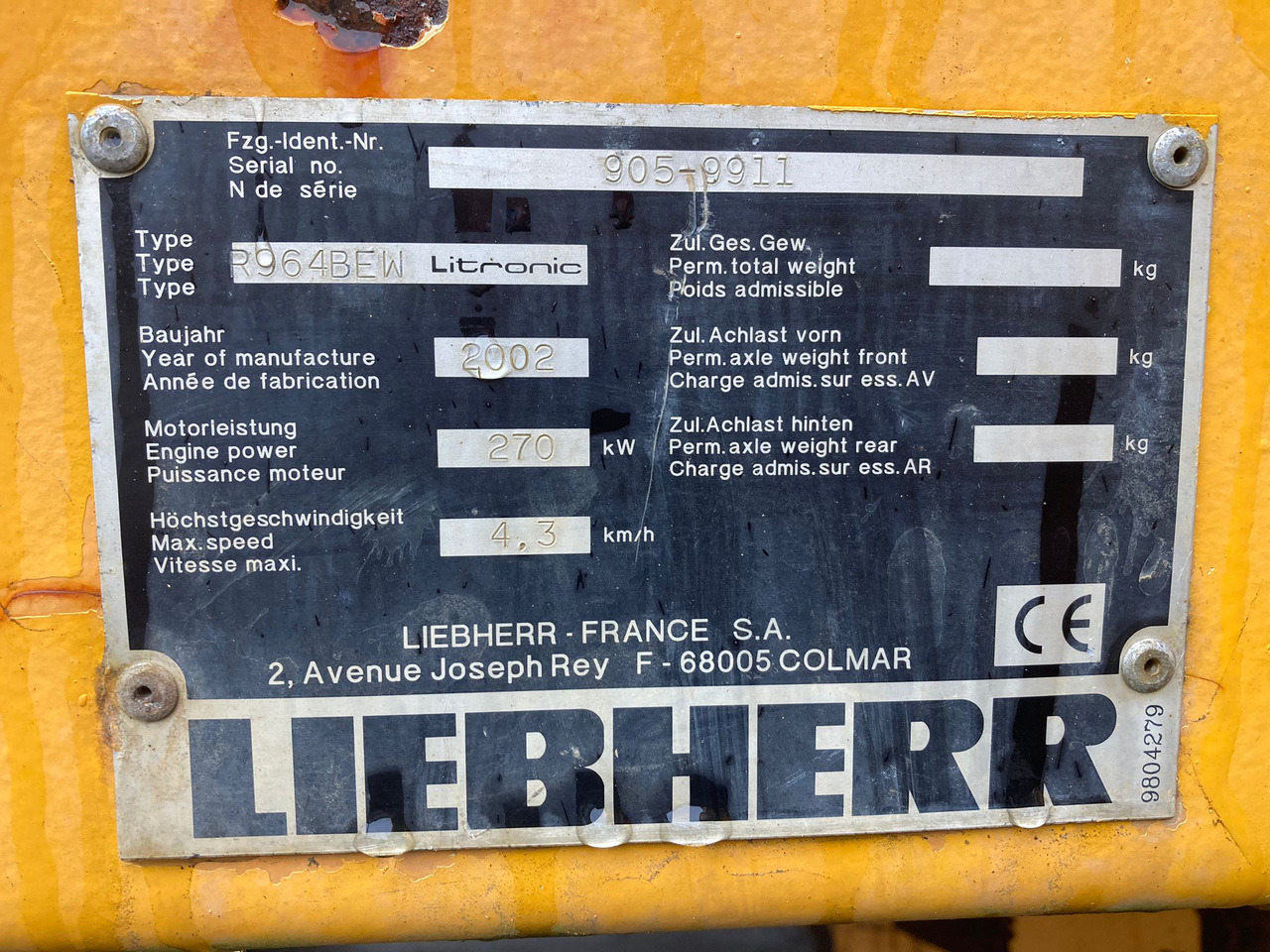 LIEBHERR R964BEW - Crawler excavator: picture 3 LIEBHERR R964BEW - Crawler excavator: picture 3