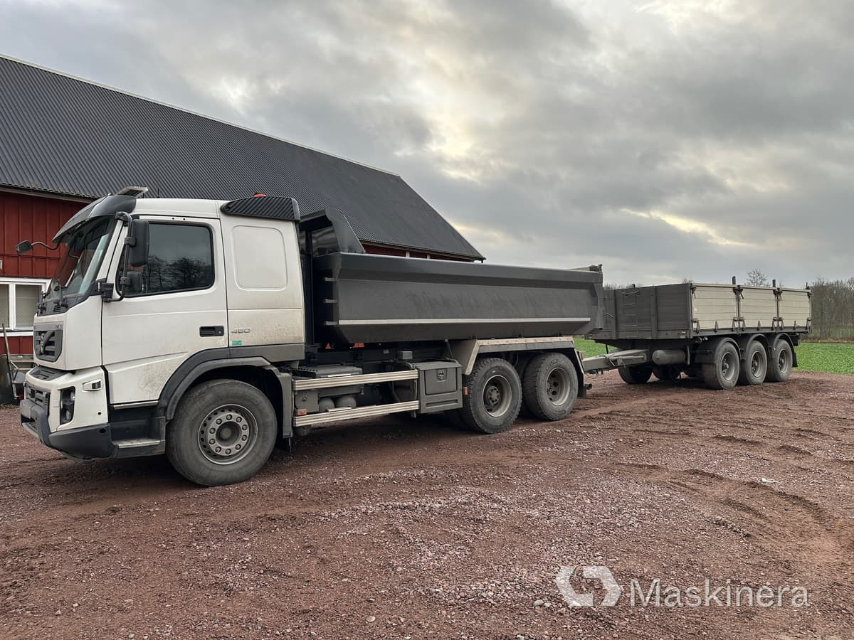 VOLVO FM 6*2 450 Schaktbil Volvo FM 450 med 3-axlad jigg - Tipper, Dropside/ Flatbed trailer: picture 1 VOLVO FM 6*2 450 Schaktbil Volvo FM 450 med 3-axlad jigg - Tipper, Dropside/ Flatbed trailer: picture 1