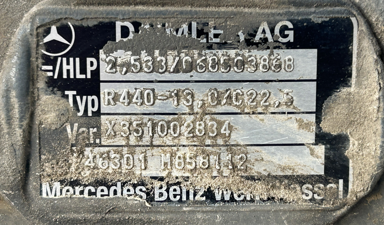 MERCEDES ACTROS MP4 AXLE + HUBS R440-13 2,533 - Rear axle for Truck: picture 5 MERCEDES ACTROS MP4 AXLE + HUBS R440-13 2,533 - Rear axle for Truck: picture 5