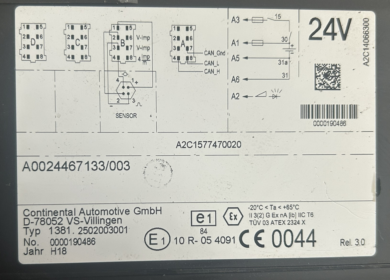 MERCEDES-BENZ AROCS MP4 A0024467133 - Tachograph: picture 3 MERCEDES-BENZ AROCS MP4 A0024467133 - Tachograph: picture 3