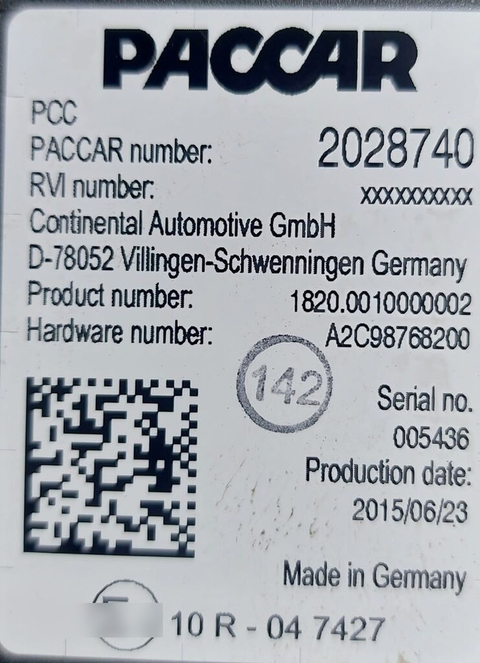 Paccar 2028740 DAF XF 106 truck - ECU for Truck: picture 2 Paccar 2028740 DAF XF 106 truck - ECU for Truck: picture 2