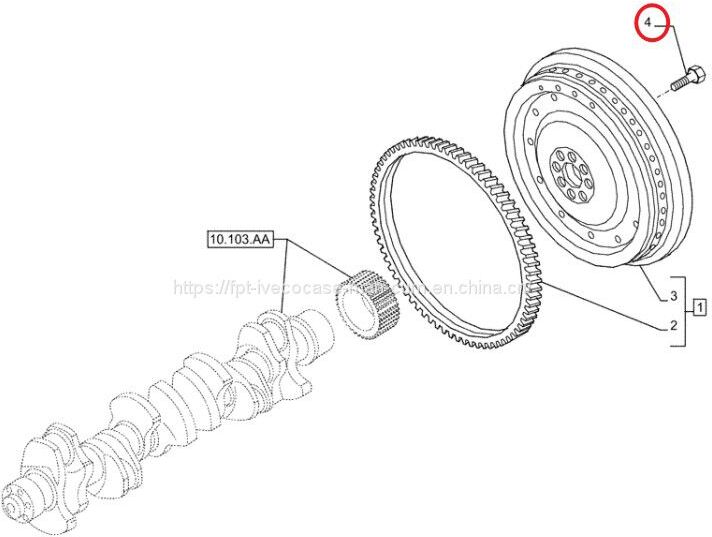 FPT IVECO CASE Cursor11 EURO 6 F3GFE613A B001 5801863562/5801690111 The flywheel screw 99430395 - Flywheel: picture 1 FPT IVECO CASE Cursor11 EURO 6 F3GFE613A B001 5801863562/5801690111 The flywheel screw 99430395 - Flywheel: picture 1