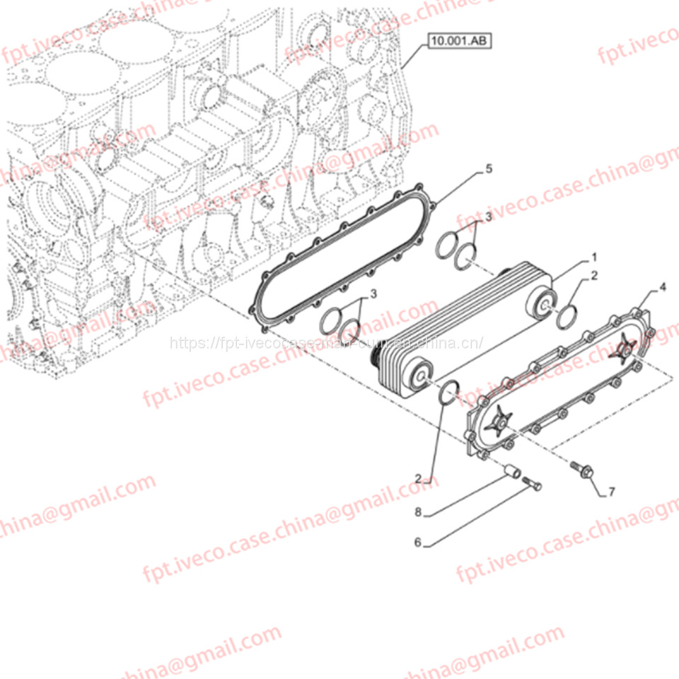 FPT IVECO CASE Cursor9 Euro 6 F2CFE612 A/B/D F2CFE614A*B041/F2CGE614F*V004 5802431166 OIL COOLER CORE 504127469 504130575 5801389774 - Oil cooler for Truck: picture 5 FPT IVECO CASE Cursor9 Euro 6 F2CFE612 A/B/D F2CFE614A*B041/F2CGE614F*V004 5802431166 OIL COOLER CORE 504127469 504130575 5801389774 - Oil cooler for Truck: picture 5