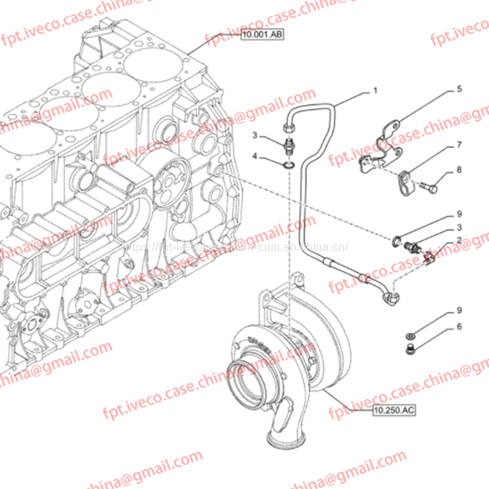 FPT IVECO CASE Cursor9 F2CFE614A*B041/F2CGE614F*V004 5802431166 Supercharger feed pipe5801540936 - Engine and parts: picture 1 FPT IVECO CASE Cursor9 F2CFE614A*B041/F2CGE614F*V004 5802431166 Supercharger feed pipe5801540936 - Engine and parts: picture 1