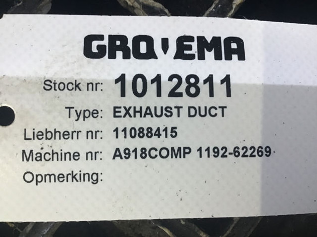 Liebherr Exhaust Duct - Exhaust pipe: picture 2 Liebherr Exhaust Duct - Exhaust pipe: picture 2