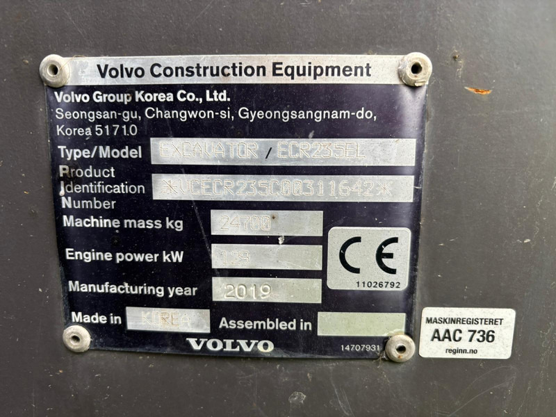 Volvo ECR 235 E - Crawler excavator: picture 5 Volvo ECR 235 E - Crawler excavator: picture 5