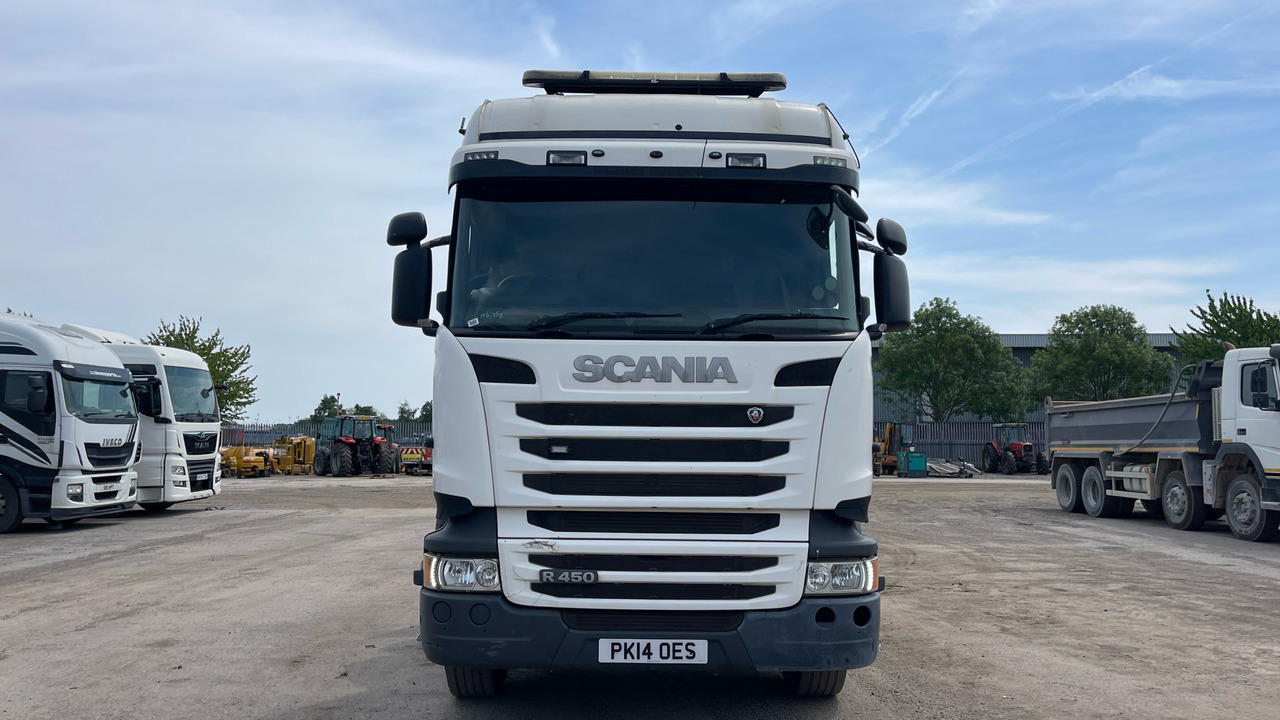 Dropside/ Flatbed truck, Crane truck SCANIA R 450: picture 13