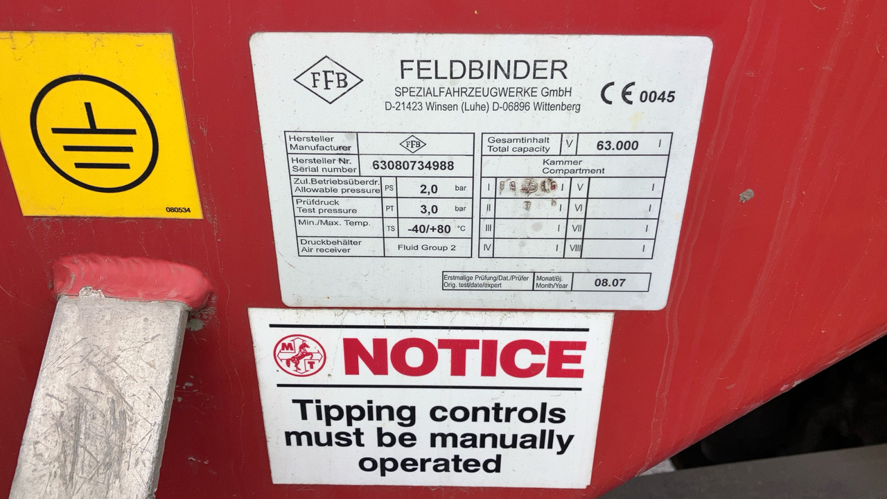FELDBINDER TANKER - Trailer: picture 5 FELDBINDER TANKER - Trailer: picture 5