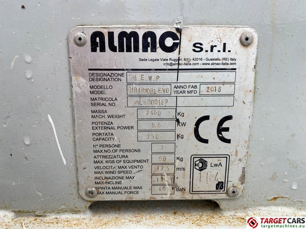 Scissor lift Almac Bibi 870-BL EVO Tracked Scissor Work Lift 790cm: picture 12