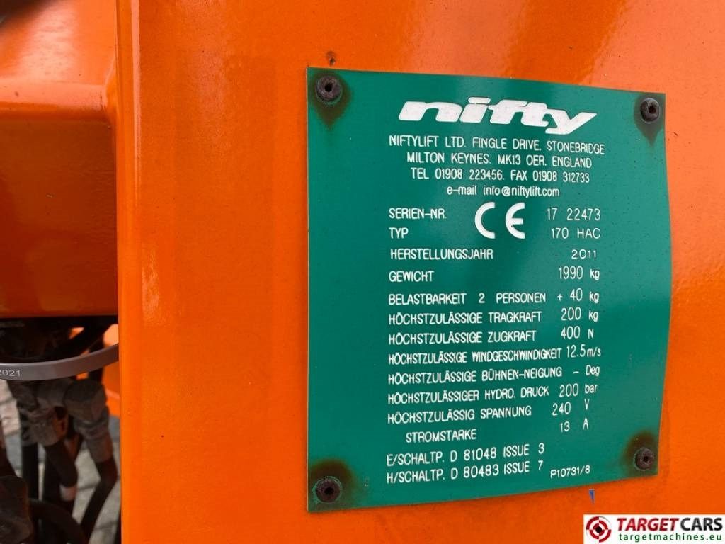 Leasing of Niftylift 170HAC Electric Towable Boom Work Lift 1710cm  Niftylift 170HAC Electric Towable Boom Work Lift 1710cm: picture 10