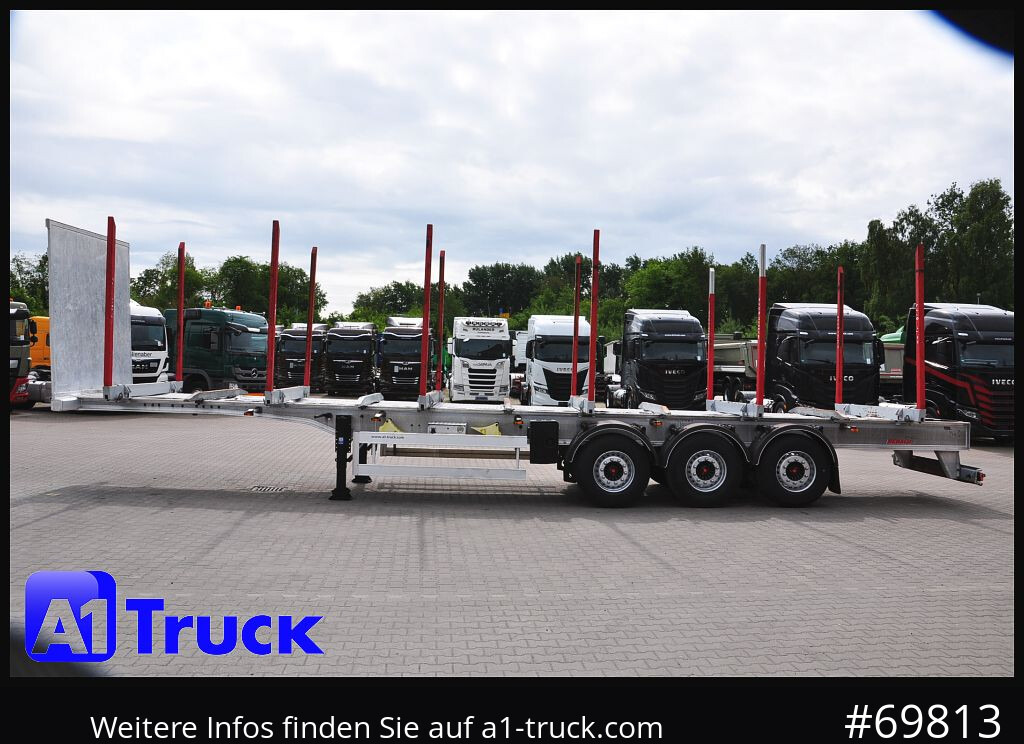 Logging semi-trailer BENALU Timberliner, Vollalu Ecco 2x Liftachse, Lang-Holz,: picture 12