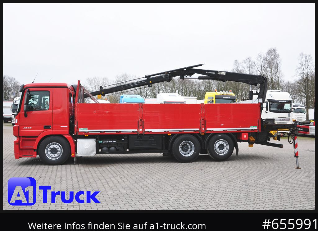 Dropside/ Flatbed truck, Crane truck MERCEDES-BENZ Actros 2546 MP 3, HIAB Kran, Lift-Lenkachse,: picture 11