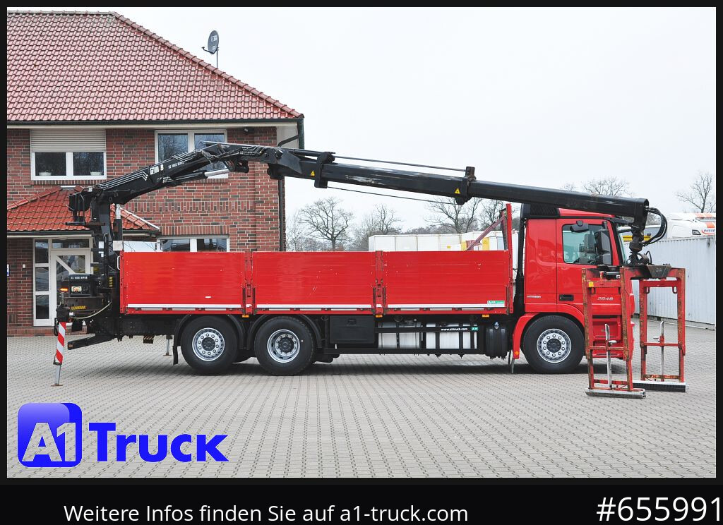 Dropside/ Flatbed truck, Crane truck MERCEDES-BENZ Actros 2546 MP 3, HIAB Kran, Lift-Lenkachse,: picture 7