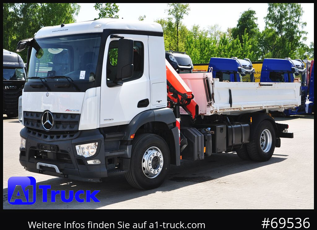Crane truck MERCEDES-BENZ Arocs 1830, Kipper + Kran,Palfinger, Funk,: picture 13
