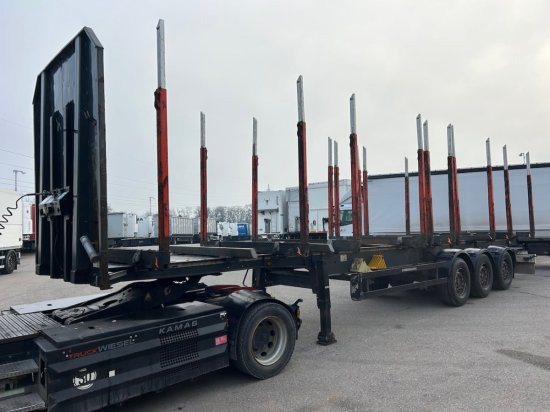 Schwarzmüller Holzauflieger 10 Rungenpaare SAF Achsen, Liftachse - Logging semi-trailer: picture 1 Schwarzmüller Holzauflieger 10 Rungenpaare SAF Achsen, Liftachse - Logging semi-trailer: picture 1