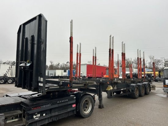 Schwarzmüller Holzauflieger 10 Rungenpaare SAF Achsen, Liftachse - Logging semi-trailer: picture 1 Schwarzmüller Holzauflieger 10 Rungenpaare SAF Achsen, Liftachse - Logging semi-trailer: picture 1