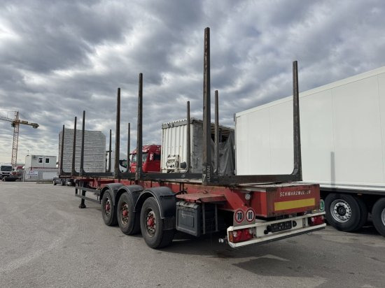 Schwarzmüller Holzauflieger 6 Rungenpaare, BPW-Achsen - Logging semi-trailer: picture 2 Schwarzmüller Holzauflieger 6 Rungenpaare, BPW-Achsen - Logging semi-trailer: picture 2