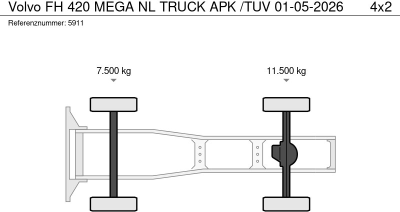 Tractor unit Volvo FH 420 MEGA NL TRUCK APK /TUV 01-05-2026: picture 19 Tractor unit Volvo FH 420 MEGA NL TRUCK APK /TUV 01-05-2026: picture 19