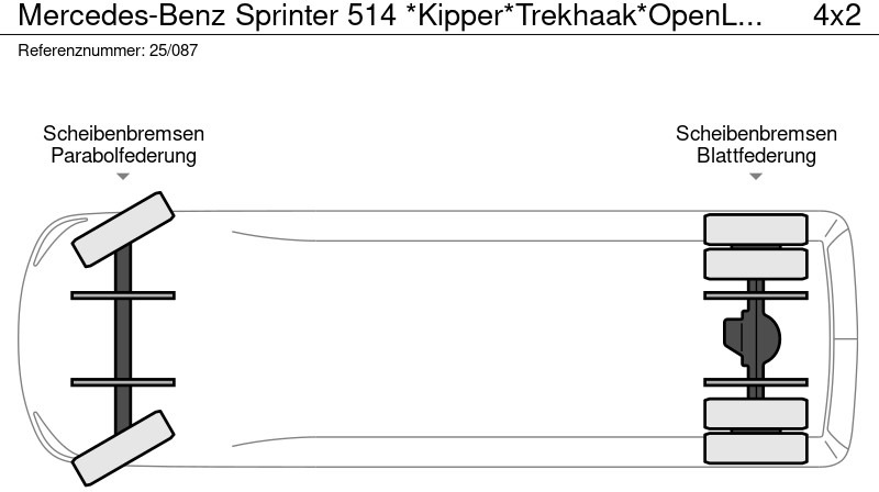 Tipper van Mercedes-Benz Sprinter 514 *Kipper*Trekhaak*OpenLaadbak*Airco*: picture 11
