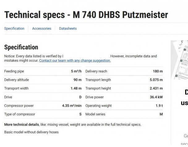 Putzmeister M740 DHBS - Stationary concrete pump: picture 5 Putzmeister M740 DHBS - Stationary concrete pump: picture 5