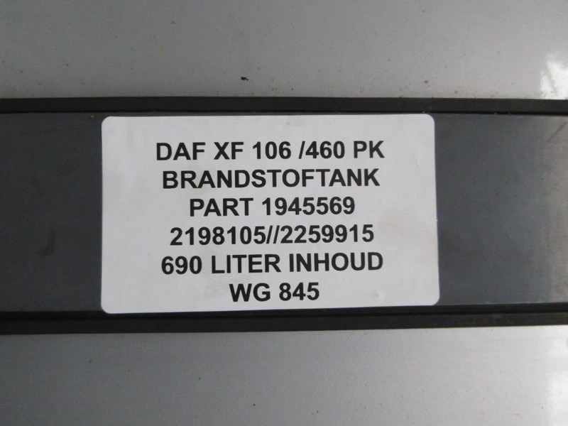 DAF 1945569 DIELESTANK 690 LITER DAF XF CF EURO 6 - Fuel tank for Truck: picture 5 DAF 1945569 DIELESTANK 690 LITER DAF XF CF EURO 6 - Fuel tank for Truck: picture 5