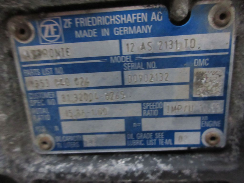 MAN TGX 81.32004-6265 TRANSMISSIE 12 AS 2131 TD EURO 6 - Gearbox for Truck: picture 5 MAN TGX 81.32004-6265 TRANSMISSIE 12 AS 2131 TD EURO 6 - Gearbox for Truck: picture 5