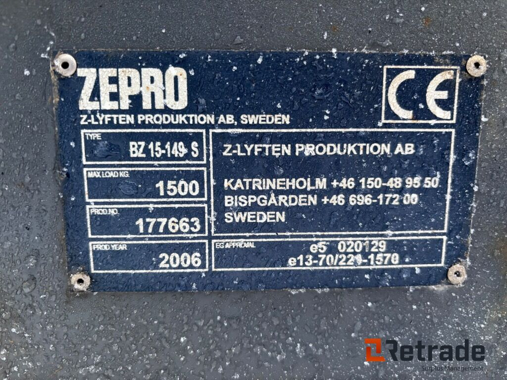 Bakgavellyft Zepro BZ 15-149 S - Tail lift: picture 5 Bakgavellyft Zepro BZ 15-149 S - Tail lift: picture 5