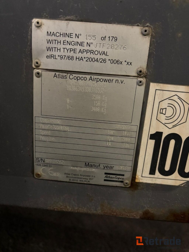 Atlas Copco XATS 377 Kompressor - Construction machinery: picture 4 Atlas Copco XATS 377 Kompressor - Construction machinery: picture 4